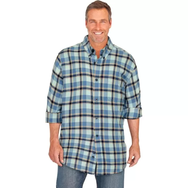 Kingsize Mens Big ampamp Tall Holiday Plaid Flannel ShirtShadow Blue Plaid