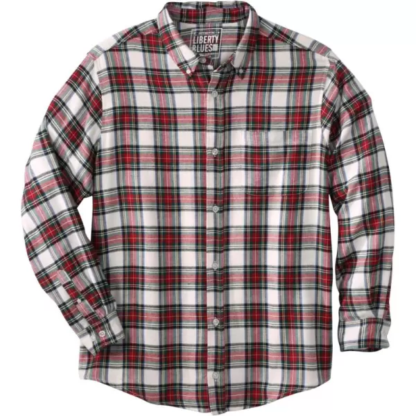 Kingsize Mens Big ampamp Tall Holiday Plaid Flannel ShirtWhite Tartan