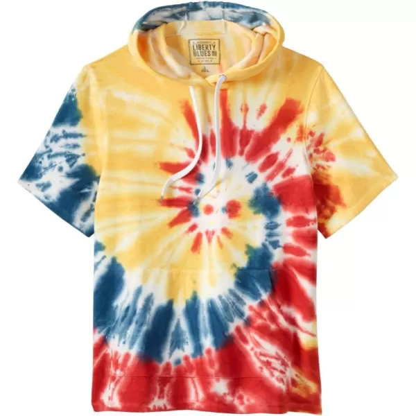 Liberty Blues by KingSize Mens Big ampamp Tall ShortSleeve HoodieRed Tie Dye