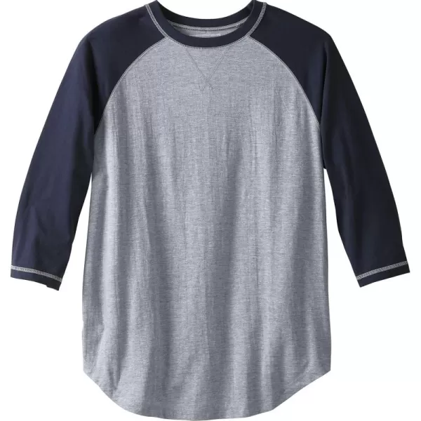 Liberty Blues by Kingsize Mens Big ampamp Tall Crewneck Raglan TeeHeather Grey