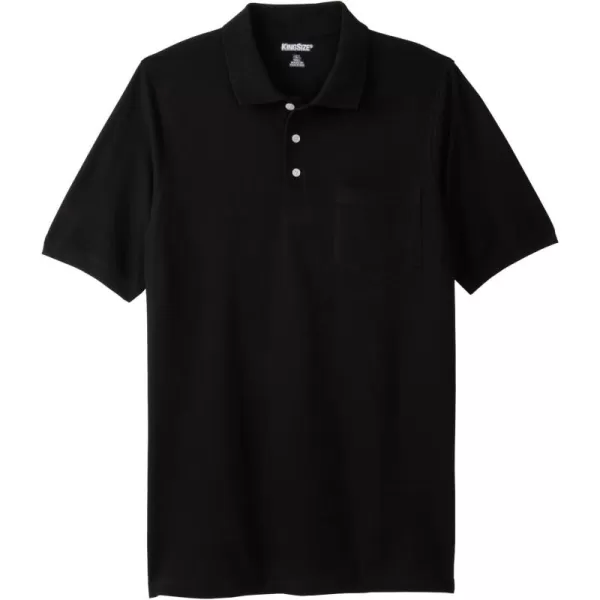 Liberty Blues by Kingsize Mens Big ampamp Tall LongerLength ShrinkLess Piqu PoloBlack