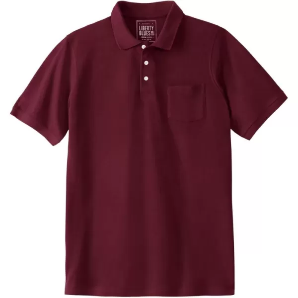 Liberty Blues by Kingsize Mens Big ampamp Tall LongerLength ShrinkLess Piqu PoloDeep Burgundy