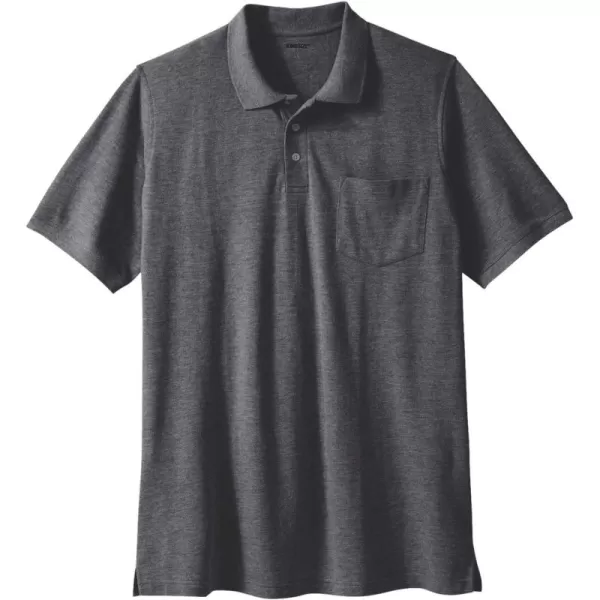 Liberty Blues by Kingsize Mens Big ampamp Tall LongerLength ShrinkLess Piqu PoloHeather Slate