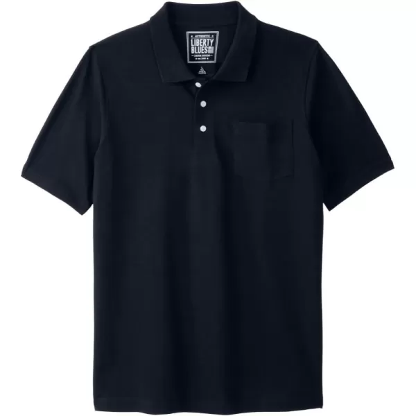 Liberty Blues by Kingsize Mens Big ampamp Tall ShrinkLess Pocket Piqu PoloBlack