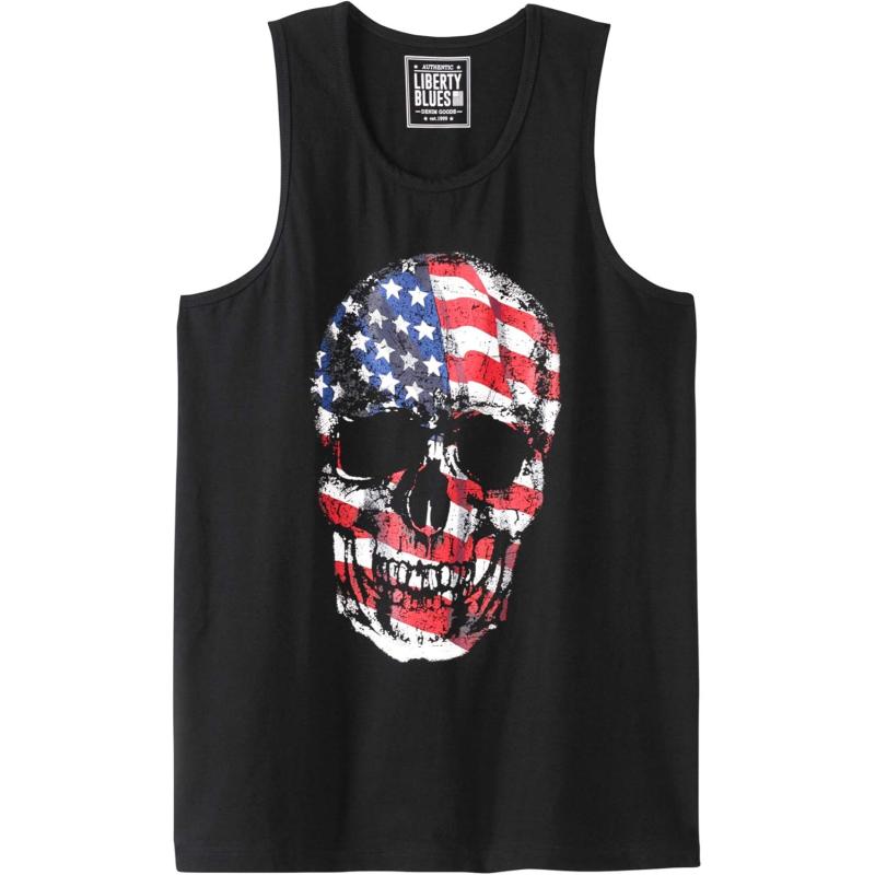 imageLiberty Blues by Kingsize Mens Big ampamp Tall Americana TankSkull