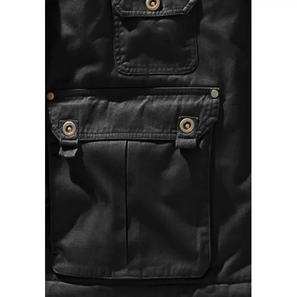 Boulder Creek by KingSize Mens Big ampamp Tall 9 Pocket Twill Utility Jacket With Removable HoodBlack