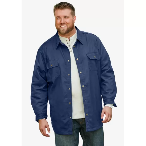 Boulder Creek by KingSize Mens Big ampamp Tall FlannelLined Twill Shirt JacketBleach Denim