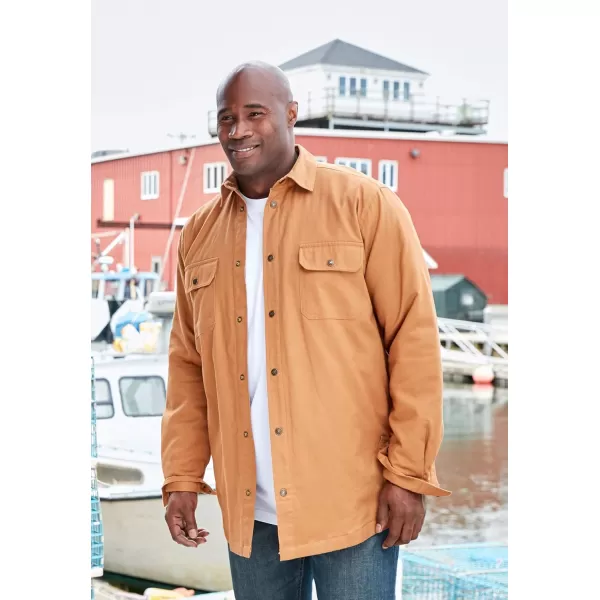 Boulder Creek by KingSize Mens Big ampamp Tall FlannelLined Twill Shirt JacketBleach Denim