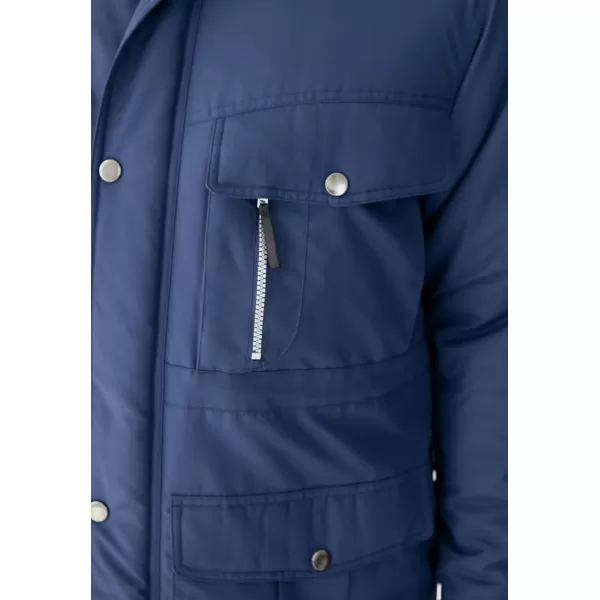 Boulder Creek by KingSize Mens Big ampamp Tall FleeceLined Parka With Detachable Hood And 6 PocketsBlue Indigo