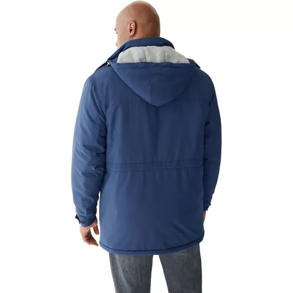 Boulder Creek by KingSize Mens Big ampamp Tall FleeceLined Parka With Detachable Hood And 6 PocketsMidnight Teal