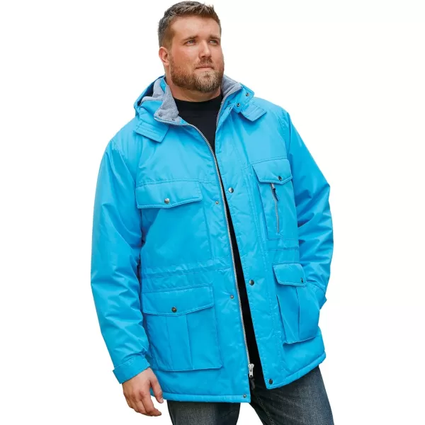 Boulder Creek by KingSize Mens Big ampamp Tall FleeceLined Parka With Detachable Hood And 6 PocketsNavy