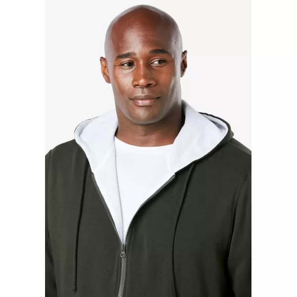 Boulder Creek by KingSize Mens Big ampamp Tall FullZip Thermal HoodieBlack