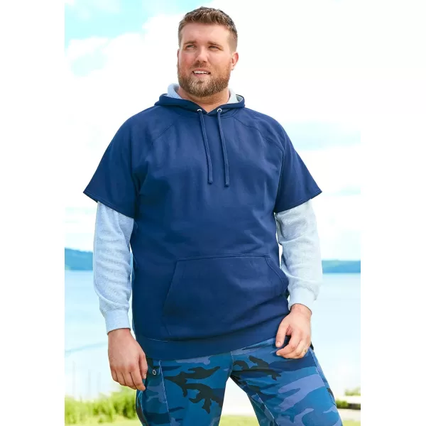 Boulder Creek by KingSize Mens Big ampamp Tall Tall ThermalLined Layered Look HoodieNavy