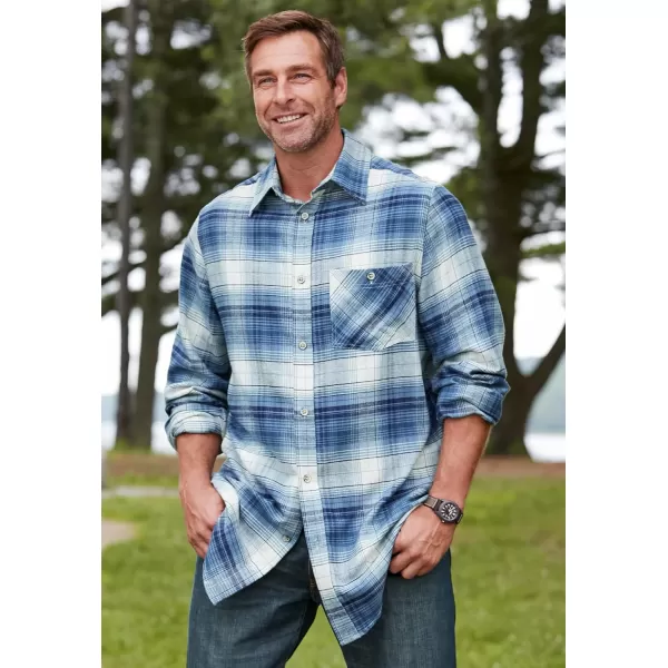 Boulder Creek by Kingsize Mens Big ampamp Tall Flannel ShirtBlack Buffalo Check