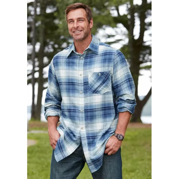 Boulder Creek by Kingsize Mens Big ampamp Tall Flannel ShirtKhaki Check