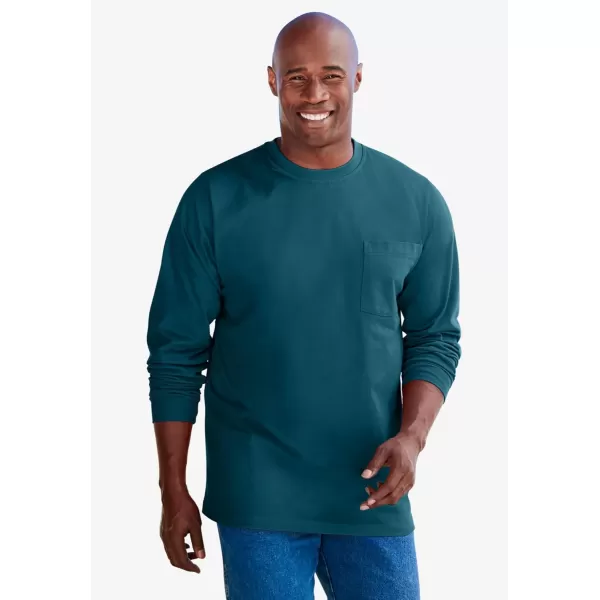 Boulder Creek by Kingsize Mens Big ampamp Tall Heavyweight Crewneck LongSleeve Pocket TShirtBright Pistachio