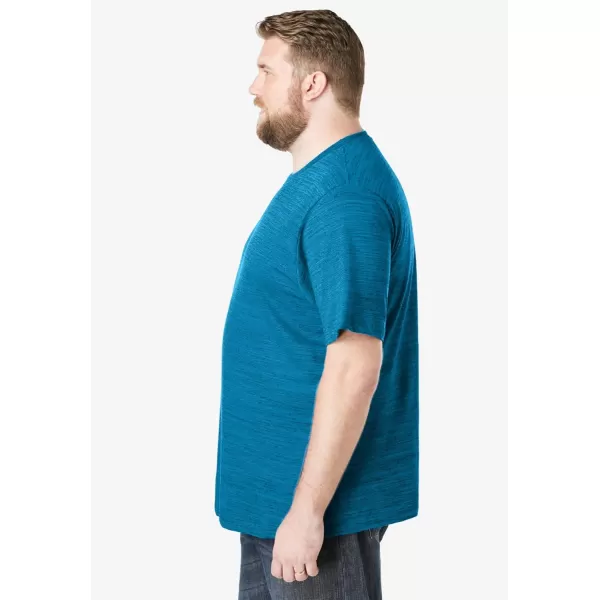 Boulder Creek by Kingsize Mens Big ampamp Tall Heavyweight Jersey Crewneck TShirtClassic Teal Marl