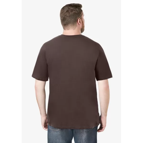 Boulder Creek by Kingsize Mens Big ampamp Tall Heavyweight Jersey Crewneck TShirtDark Brown