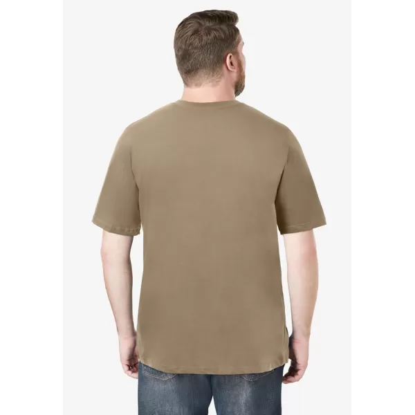 Boulder Creek by Kingsize Mens Big ampamp Tall Heavyweight Jersey Crewneck TShirtDark Khaki