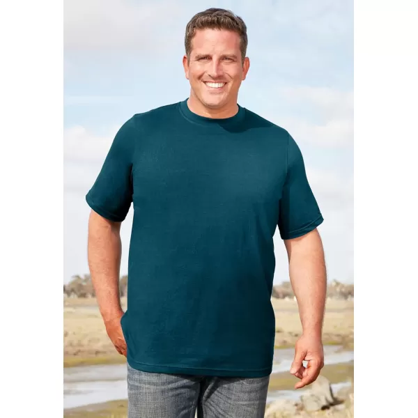 Boulder Creek by Kingsize Mens Big ampamp Tall Heavyweight Jersey Crewneck TShirtDesert Red
