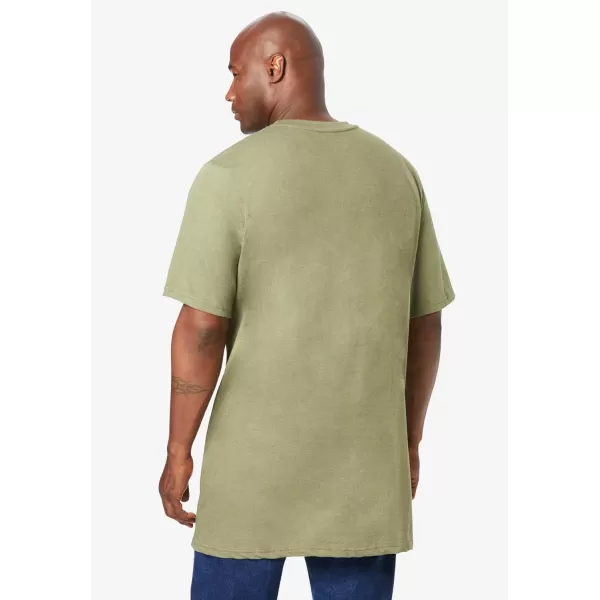 Boulder Creek by Kingsize Mens Big ampamp Tall Heavyweight LongerLength Pocket Crewneck TShirtElectric Green