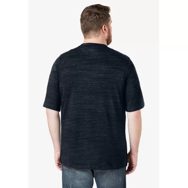 Boulder Creek by Kingsize Mens Big ampamp Tall Heavyweight Pocket Crewneck TShirtBlack Marl