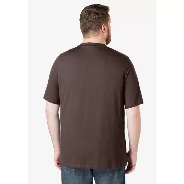 Boulder Creek by Kingsize Mens Big ampamp Tall Heavyweight Pocket Crewneck TShirtDark Brown