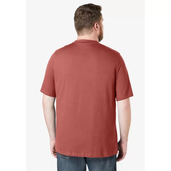 Boulder Creek by Kingsize Mens Big ampamp Tall Heavyweight Pocket Crewneck TShirtDesert Red