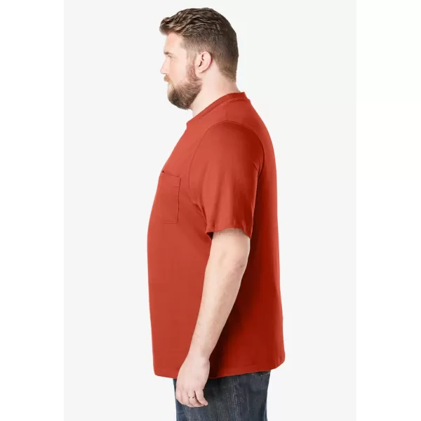 Boulder Creek by Kingsize Mens Big ampamp Tall Heavyweight Pocket Crewneck TShirtDesert Red