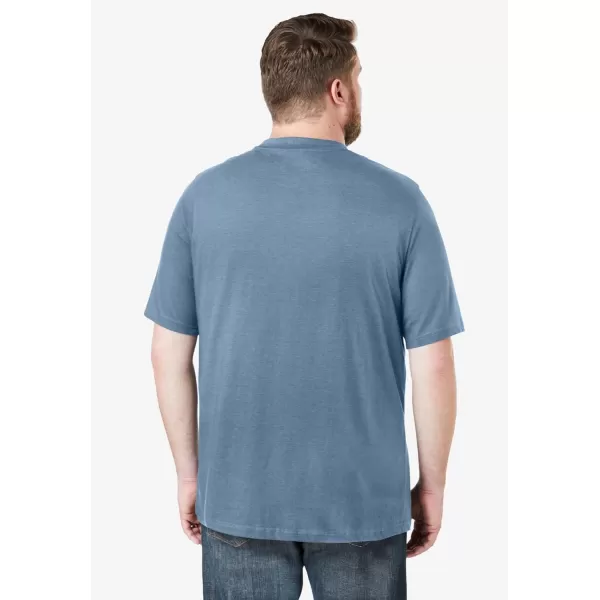 Boulder Creek by Kingsize Mens Big ampamp Tall Heavyweight Pocket Crewneck TShirtHeather Blue