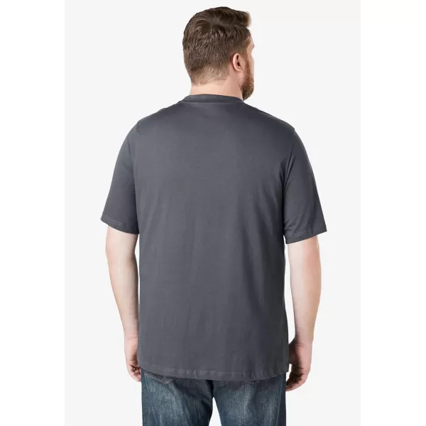 Boulder Creek by Kingsize Mens Big ampamp Tall Heavyweight Pocket Crewneck TShirtHeather Oatmeal