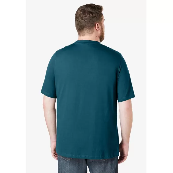 Boulder Creek by Kingsize Mens Big ampamp Tall Heavyweight Pocket Crewneck TShirtMidnight Teal