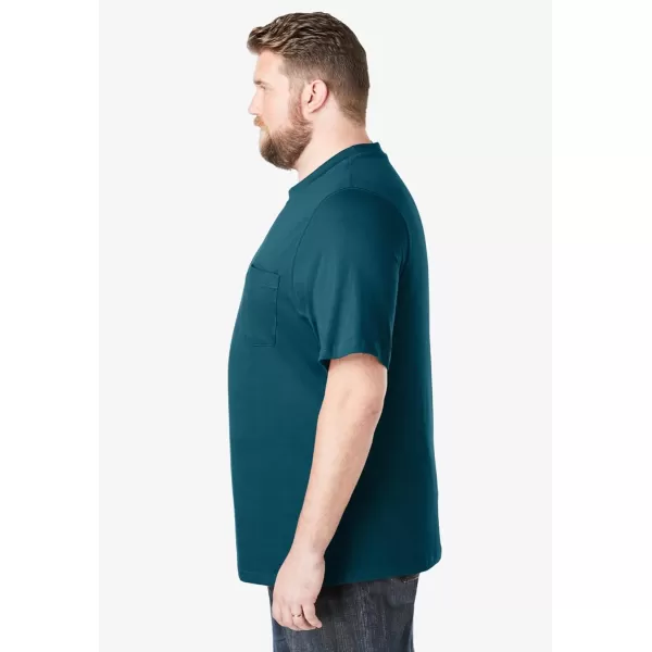 Boulder Creek by Kingsize Mens Big ampamp Tall Heavyweight Pocket Crewneck TShirtMidnight Teal