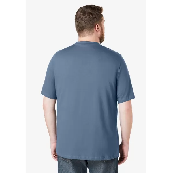 Boulder Creek by Kingsize Mens Big ampamp Tall Heavyweight Pocket Crewneck TShirtSlate Blue