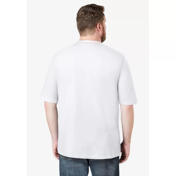 Boulder Creek by Kingsize Mens Big ampamp Tall Heavyweight Pocket Crewneck TShirtWhite