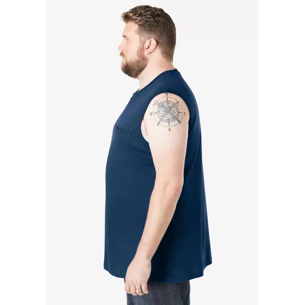 Boulder Creek by Kingsize Mens Big ampamp Tall Heavyweight Pocket Muscle TeeHeather Blue