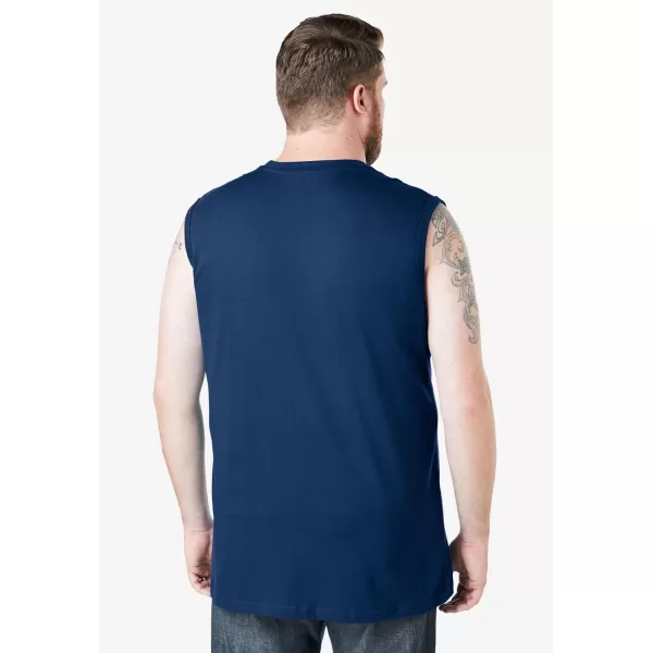 Boulder Creek by Kingsize Mens Big ampamp Tall Heavyweight Pocket Muscle TeeHeather Blue