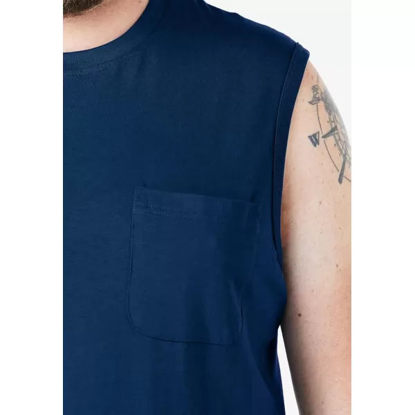 Boulder Creek by Kingsize Mens Big ampamp Tall Heavyweight Pocket Muscle TeeHeather Blue