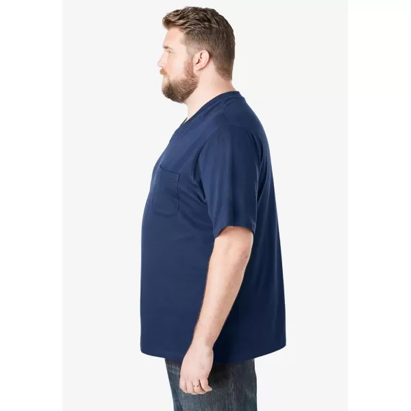 Boulder Creek by Kingsize Mens Big ampamp Tall Heavyweight Pocket VNeck TeeMidnight Teal