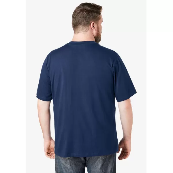 Boulder Creek by Kingsize Mens Big ampamp Tall Heavyweight Pocket VNeck TeeMidnight Teal