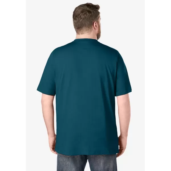 Boulder Creek by Kingsize Mens Big ampamp Tall Heavyweight ShortSleeve Henley ShirtClassic Teal Marl