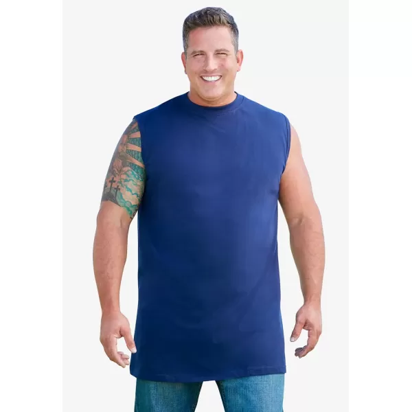 Boulder Creek by Kingsize Mens Big ampamp Tall LongerLength Heavyweight Muscle TeeSteel