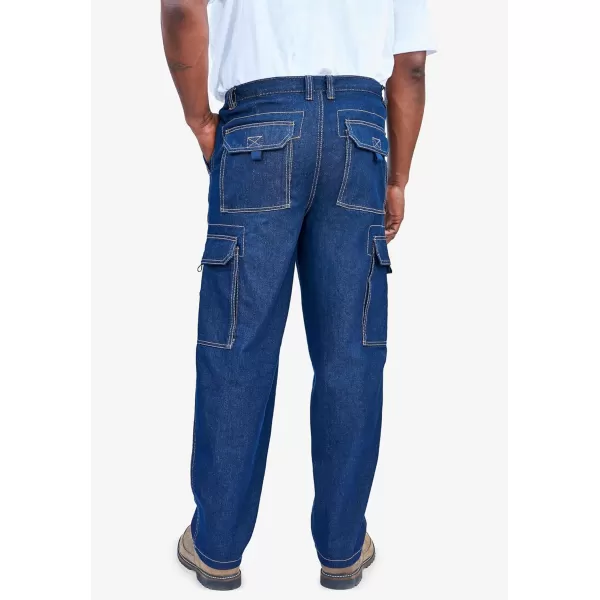 Boulder Creek by Kingsize Mens Big ampamp Tall Marine Cargo PantsAntique Indigo