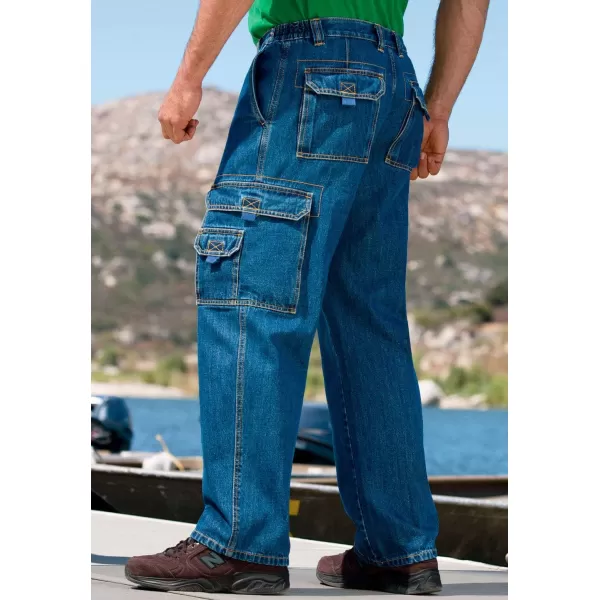 Boulder Creek by Kingsize Mens Big ampamp Tall Marine Cargo PantsAntique Indigo