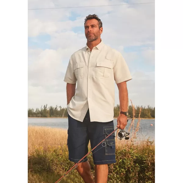 Boulder Creek by Kingsize Mens Big ampamp Tall OffShore ShortSleeve Sport ShirtOlive