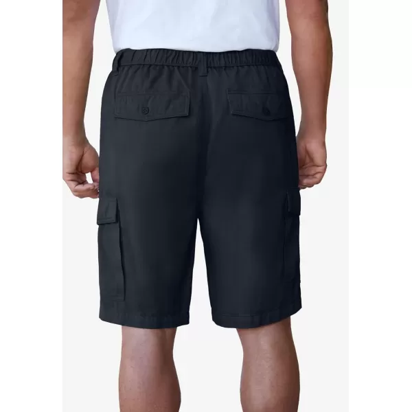 Boulder Creek by Kingsize Mens Big ampamp Tall Renegade 9quot Full Elastic Waist Cargo ShortsBlack