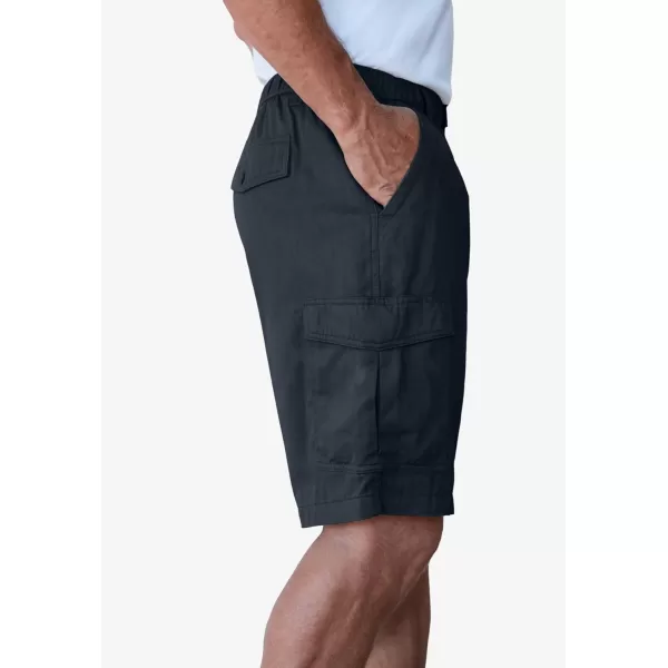 Boulder Creek by Kingsize Mens Big ampamp Tall Renegade 9quot Full Elastic Waist Cargo ShortsBlack