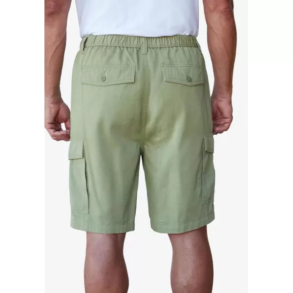 Boulder Creek by Kingsize Mens Big ampamp Tall Renegade 9quot Full Elastic Waist Cargo ShortsBritish Khaki