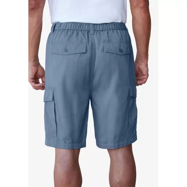 Boulder Creek by Kingsize Mens Big ampamp Tall Renegade 9quot Full Elastic Waist Cargo ShortsSlate Blue