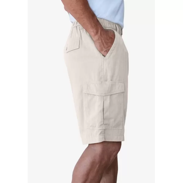 Boulder Creek by Kingsize Mens Big ampamp Tall Renegade 9quot Full Elastic Waist Cargo ShortsStone